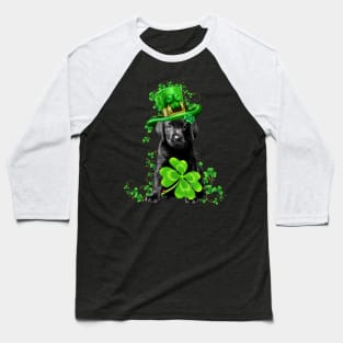 Labrador Pup Leprechaun Lucky Shamrock St Patrick's Day Baseball T-Shirt